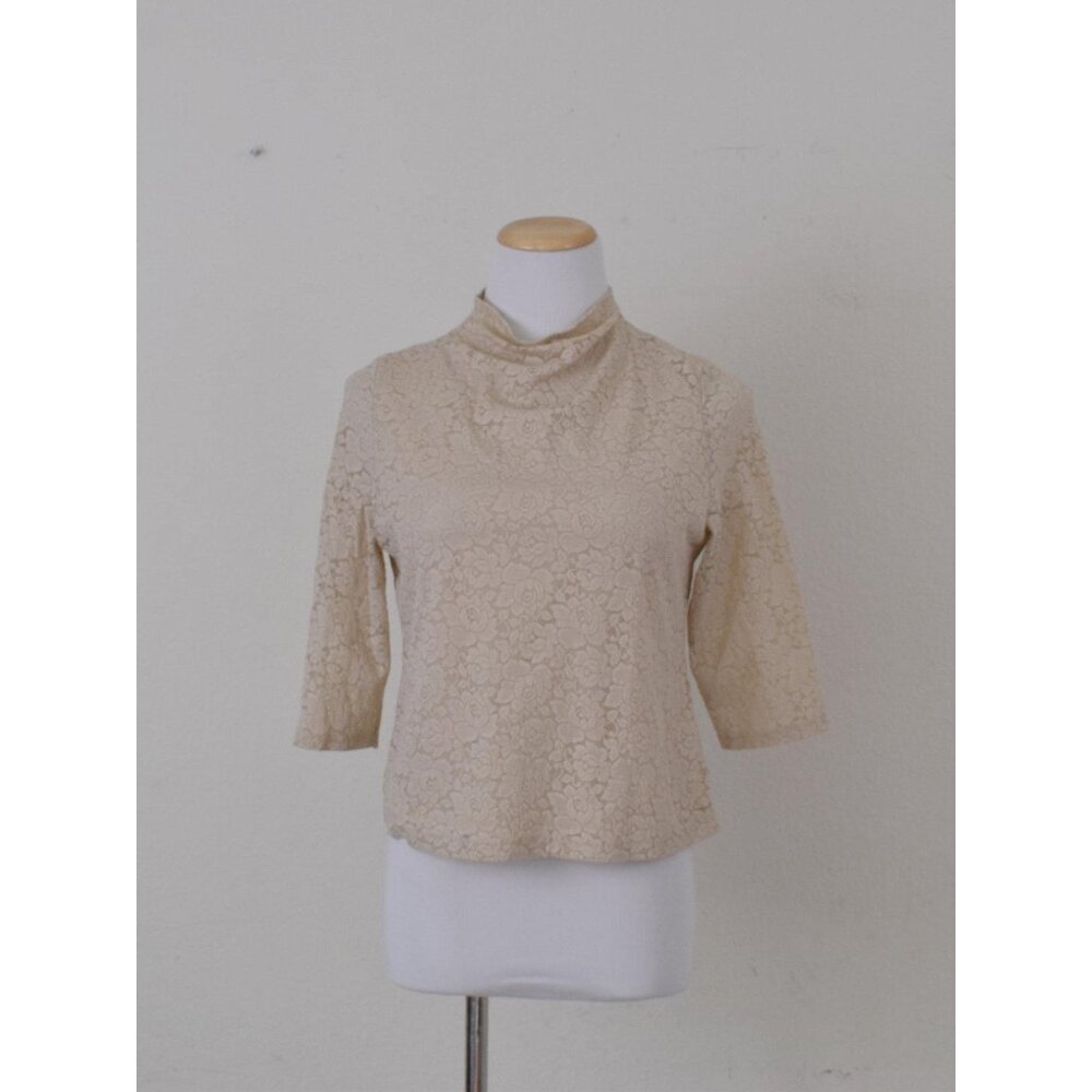 Vintage Nylon High Neck Lace Pullover‎ Blouse